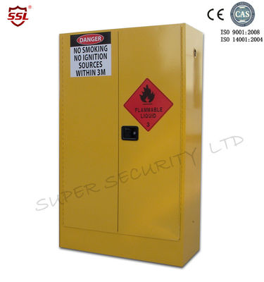 خرید Yellow Paint Chemical Flammable Storage Cabinet With Dual Vents For Dangerous Goods 250L تولید آنلاین