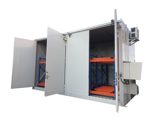 خرید مخزن مواد خطرناک در فضای باز ساختمان کانتینر غیر قابل احتراق برای بشکه ها و IBC مواد خطرناک تولید آنلاین