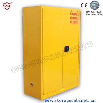 خرید Yellow Drum Flammable Storage Cabinet With Galvanized Steel Shelving تولید آنلاین