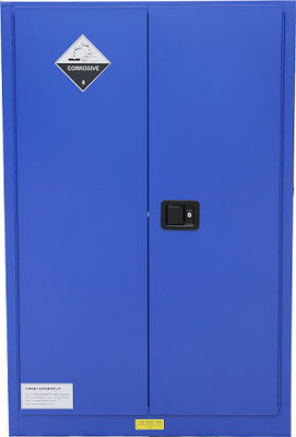 خرید 3-Point Self-Latching Blue Corrosive Storage Cabinet For Hydrochloric Acid Non Sparking تولید آنلاین
